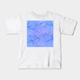 Blue Floral Art Kids T-Shirt